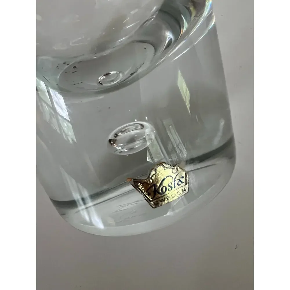 Kosta Boda Sweden Tall Crystal Decanter Art Collectible JL